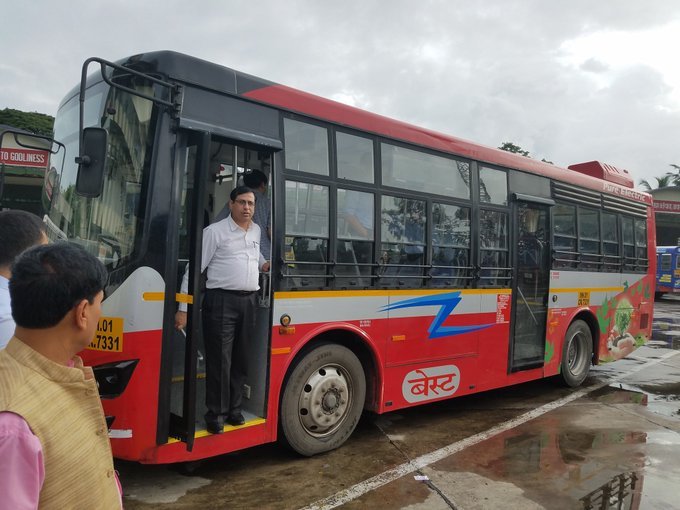 BEST's BYD Olectra K7 bus. (Sahil pednekar/Twitter)