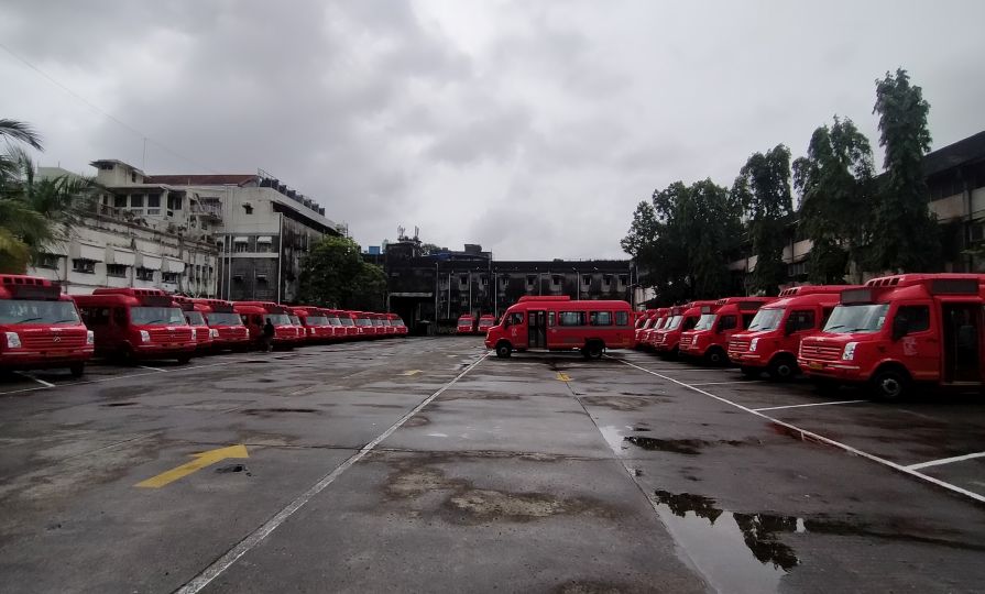 Mini-buses parked at Colaba Depot by Nikhil Sawant
