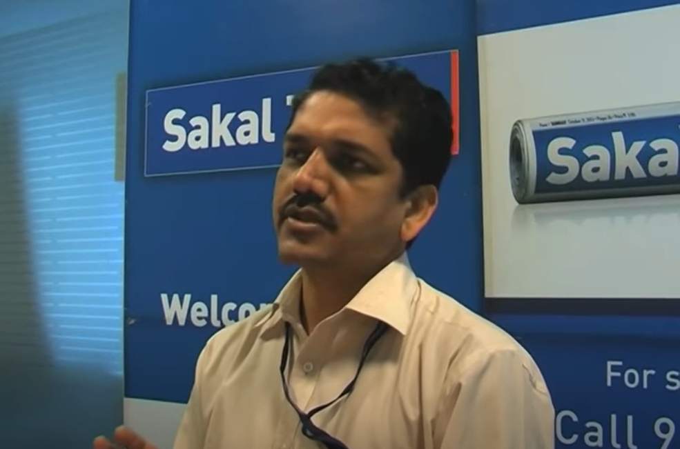 Shrikar Paradesh at a media interaction with Sakal