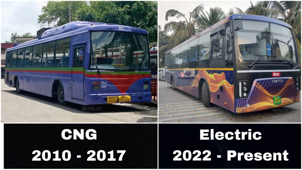 Ashok Leyland's Old CNG Bus vs Ashok Leyland's Switch Electric Bus